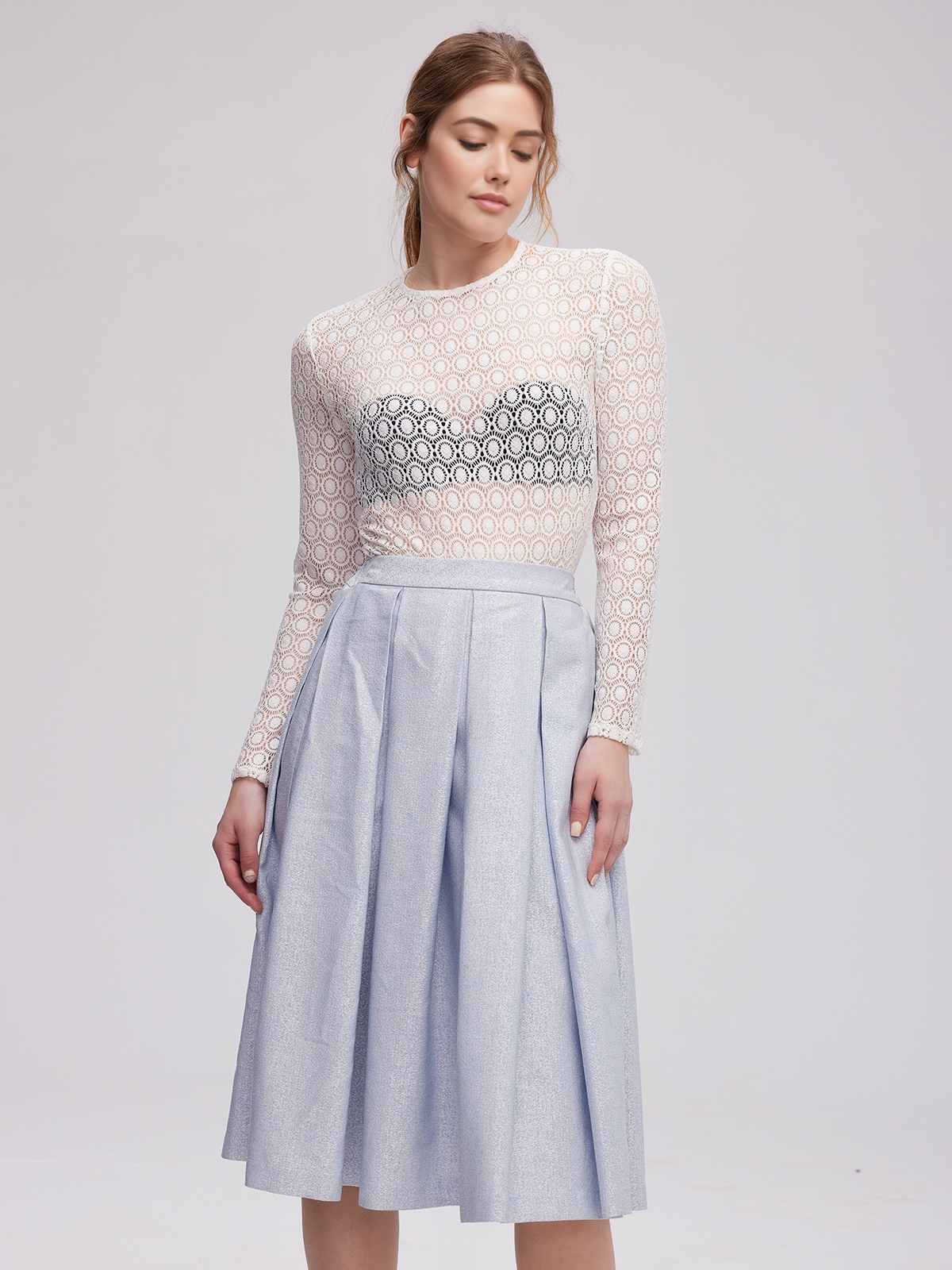 Dirndl hochgeschlossen blau