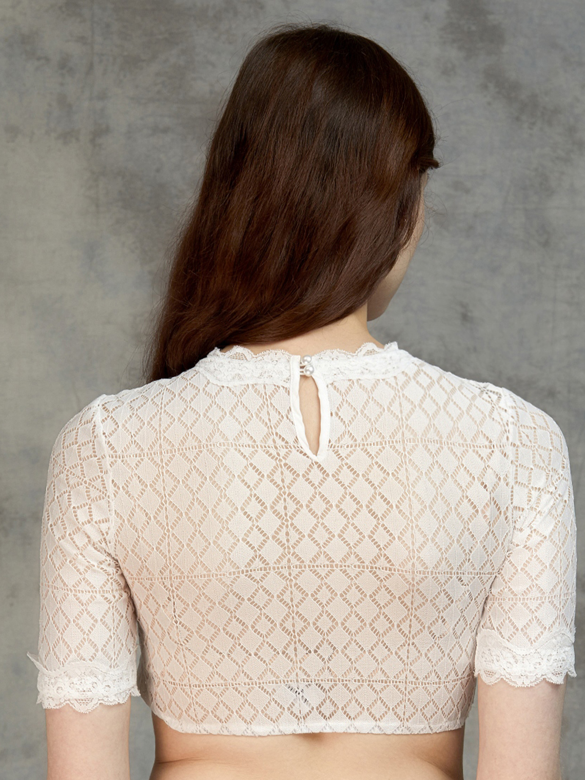 Ehreer Dirndl Bluse in Weiß