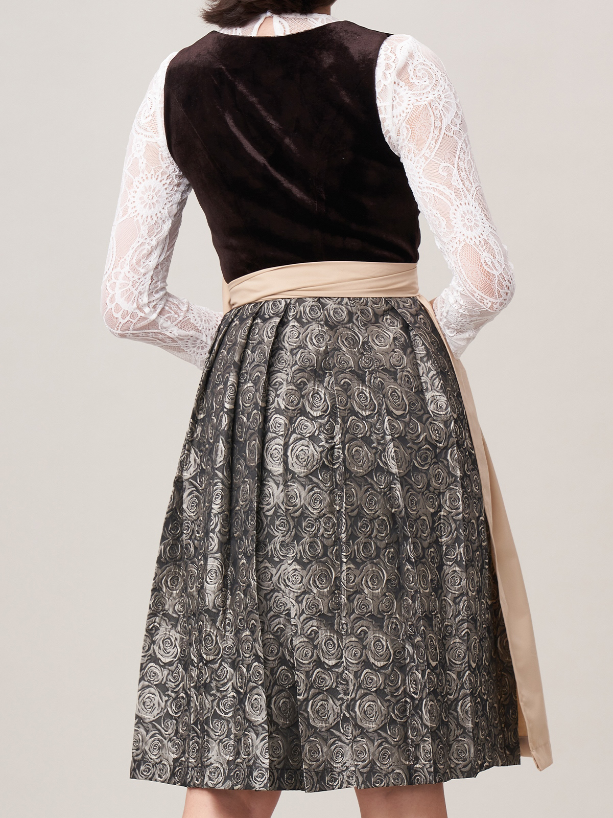 Bluse Dirndl Langarm in Braun